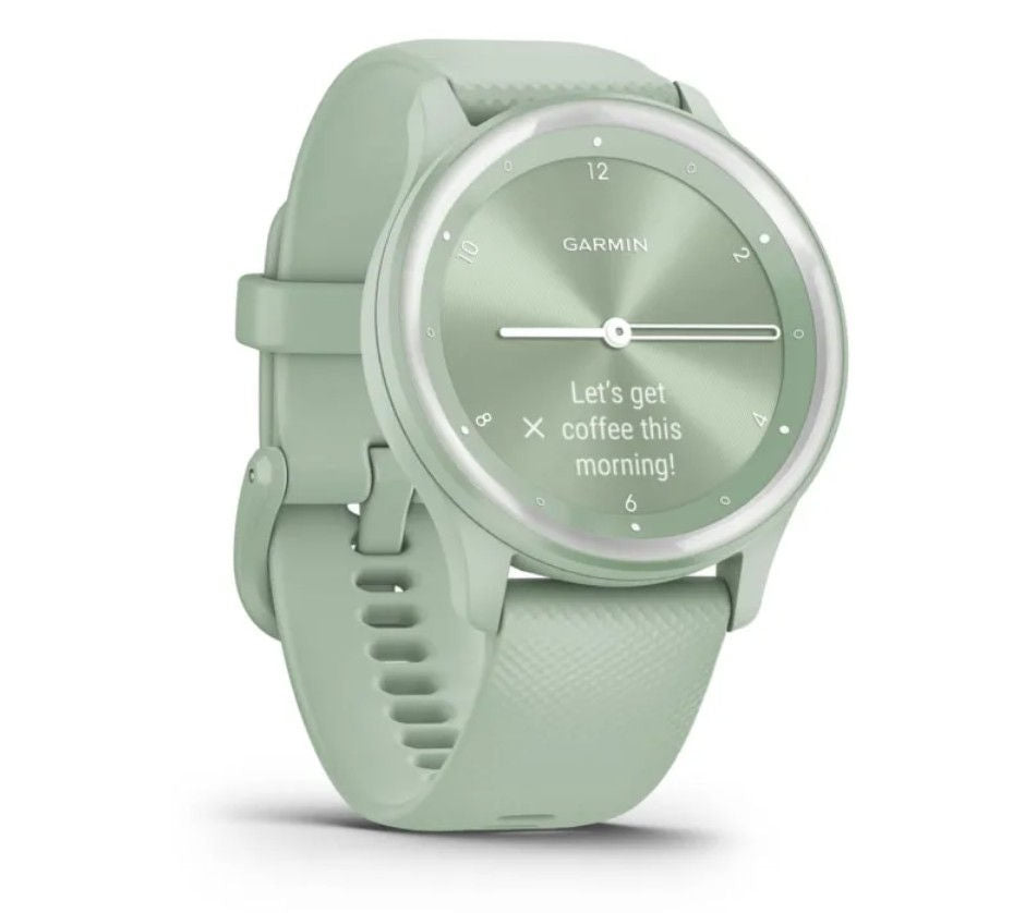 Ceas inteligent 010-02566-03 - Garmin Vivomove Sport, Cool Mint Case and Silicone Band with Silver Accents