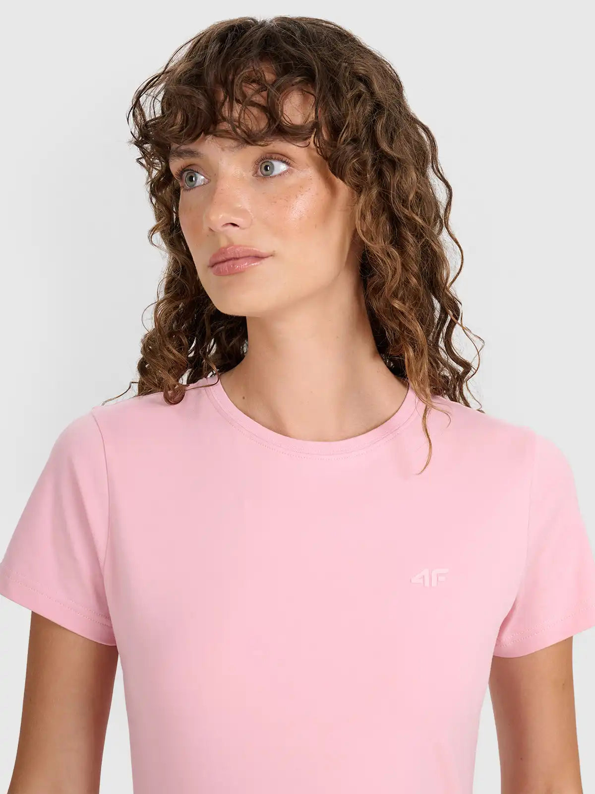 Женская футболка casual 4F F2255 4FWMM00TTSHF2255 light pink