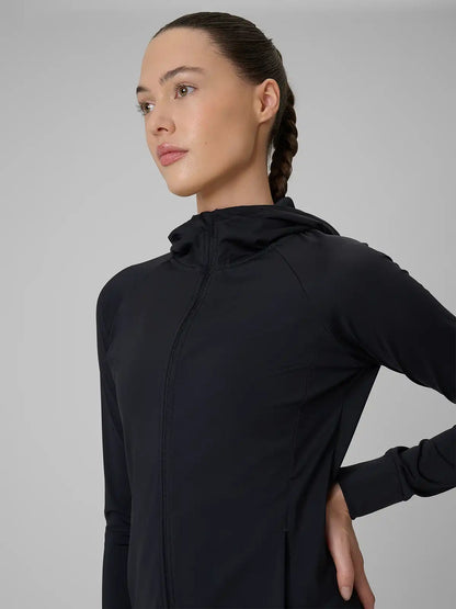 Женский батник на молнии для фитнеса 4F F656 4FWSS26TFSWF656 deep black