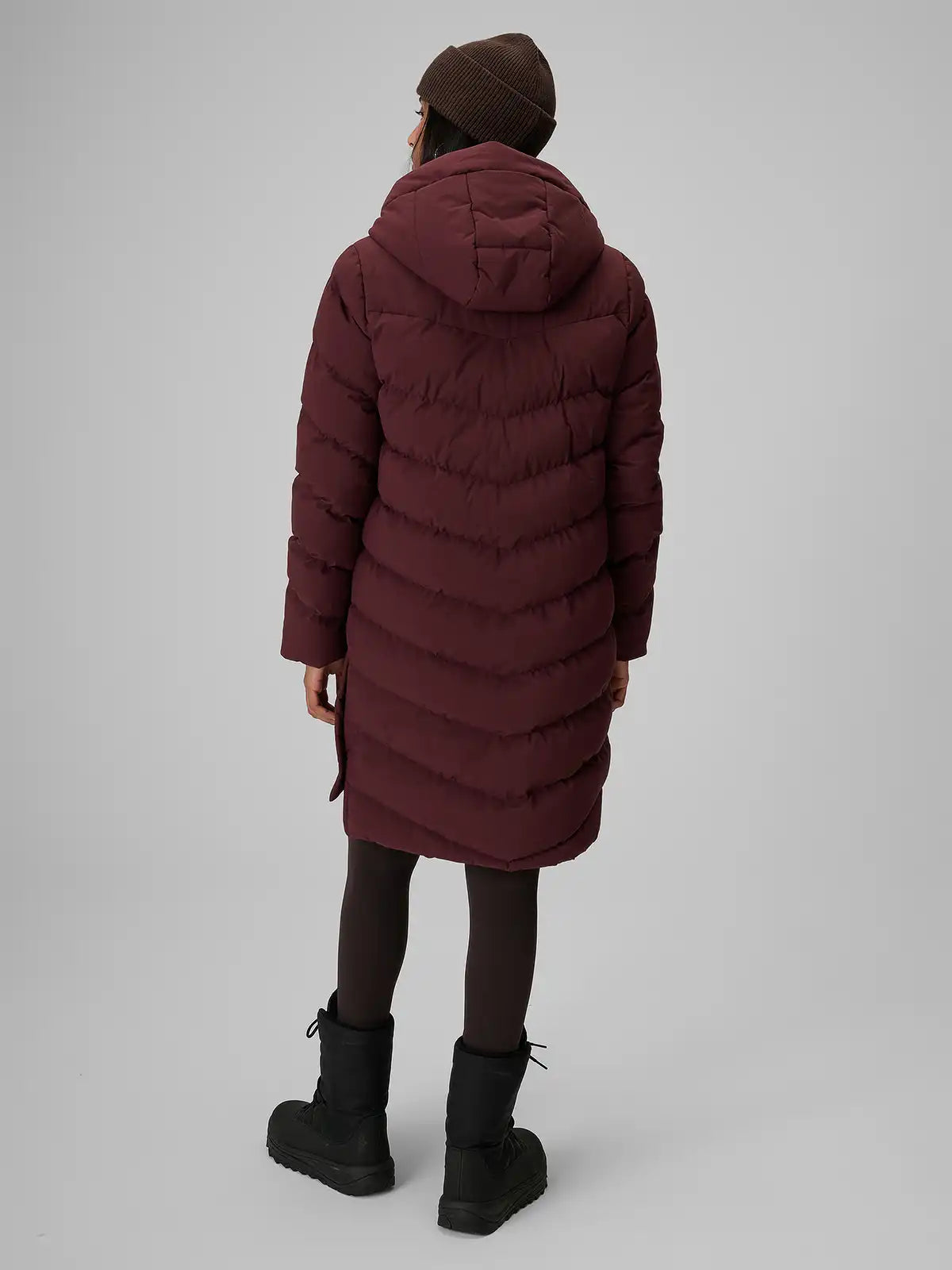 Женский длинный пуховик 4F F0929 4FWAW26TDJAF0929 burgundy