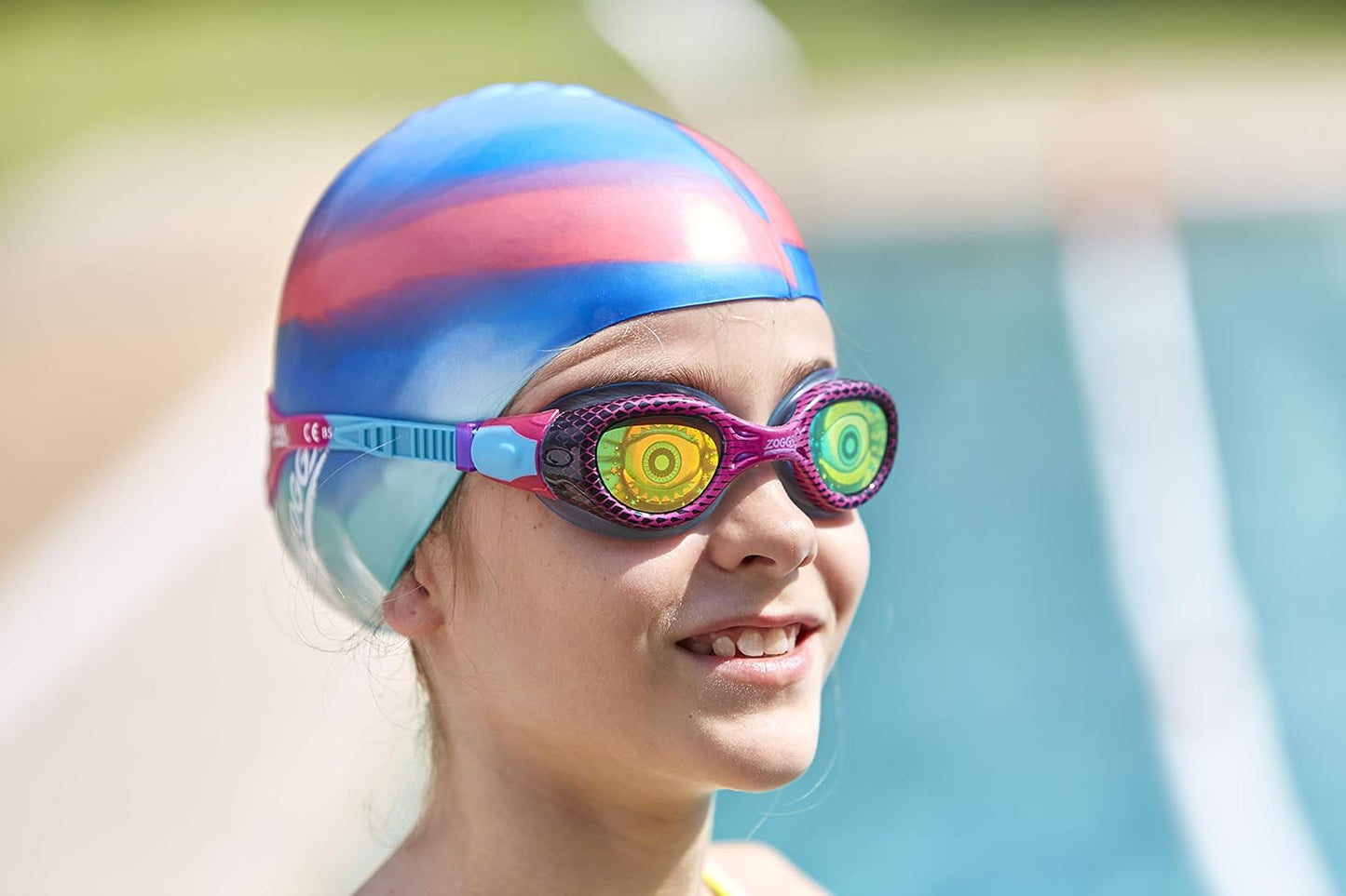 Шапочка для плавания Zoggs jr silicone cap multi colour BLRD 465012