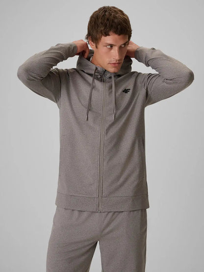 Мужской батник на молнии для фитнеса 4F M0973 4FWAW26TFSWM0973 grey melange