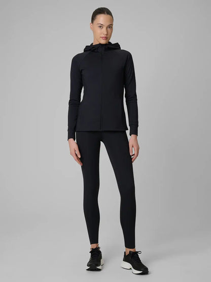 Женский батник на молнии для фитнеса 4F F656 4FWSS26TFSWF656 deep black