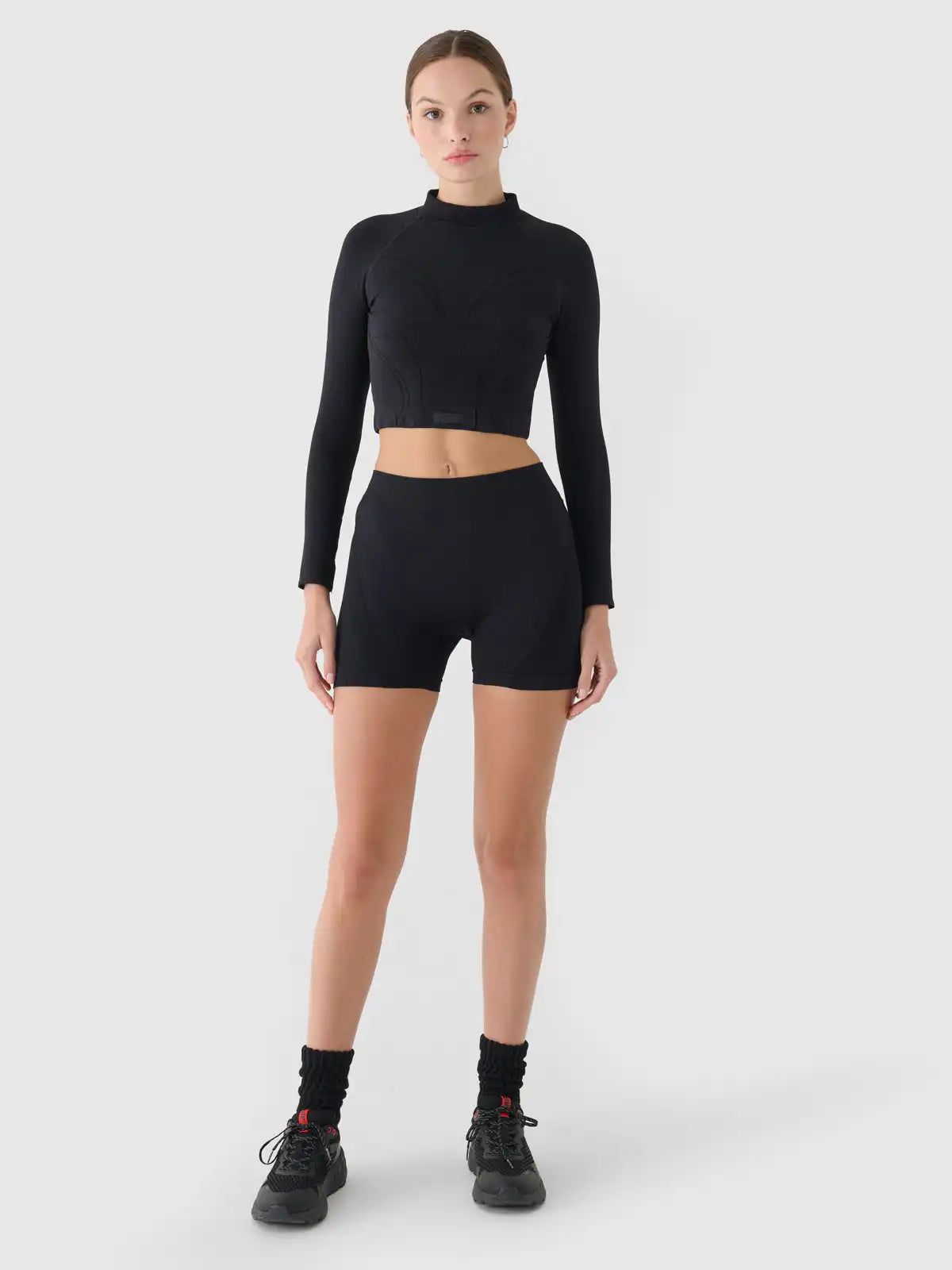 Longsleeve de antrenamente pentru femei 4F F483 4FRAW24TFLOF483 deep black