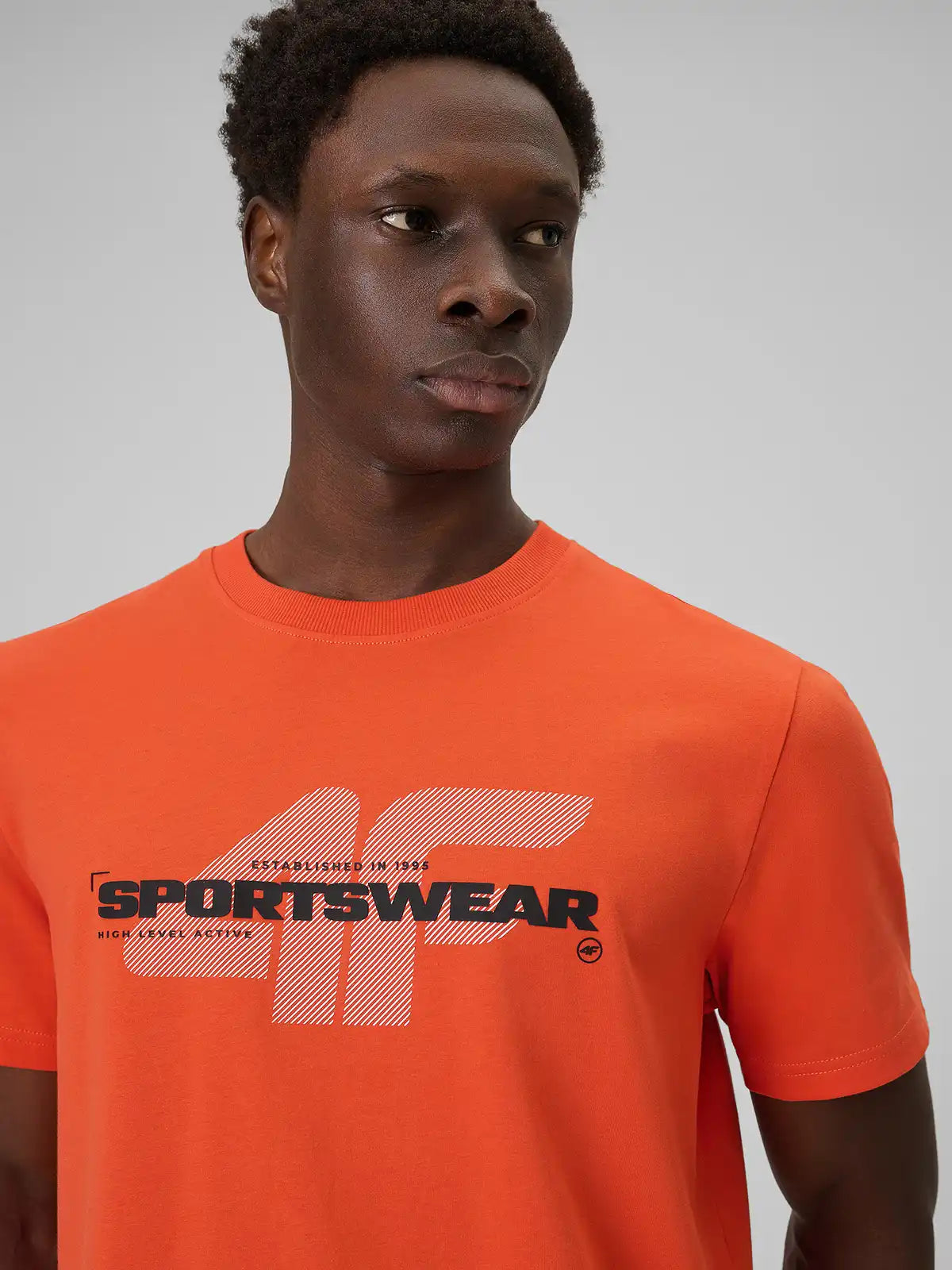 Tricou pentru bărbați casual 4F M2666 4FWSS26TTSHM2666 orange