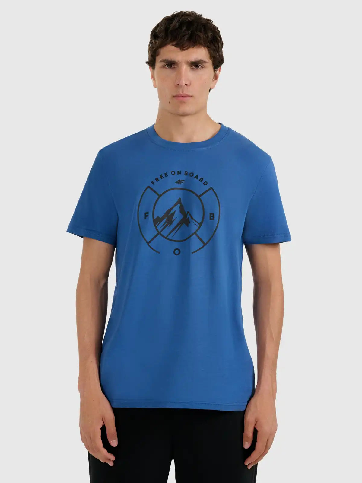 Tricou pentru bărbați casual 4F M3138 4FWAW25TTSHM3138 light blue