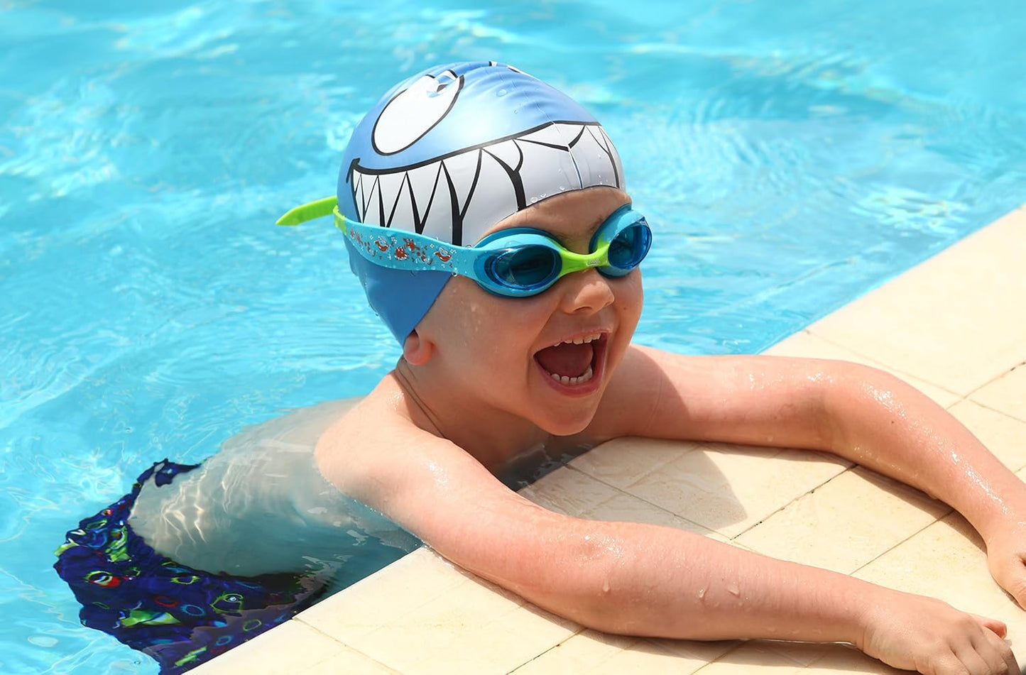 Căciulă pentru înot  Zoggs Junior Character Cap Blue Jaws 465004