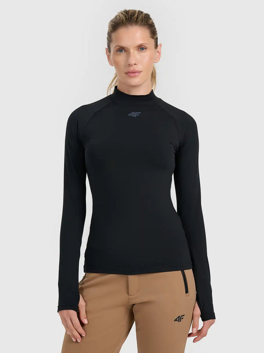 Женский лонгслив термо  4F F093 4FWAW25UBRUF093 deep black