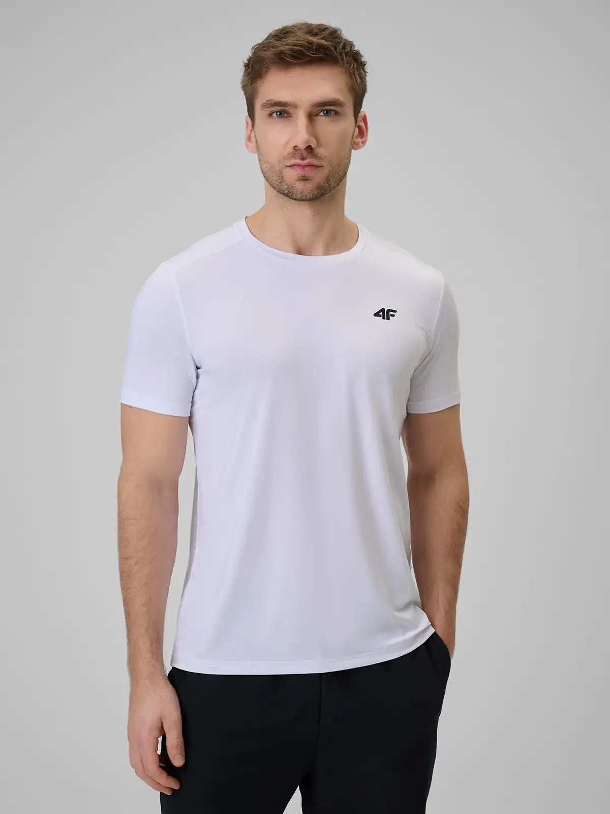 Tricou de antrenament pentru bărbați 4F M1785 4FWSS26TFTSM1785 white