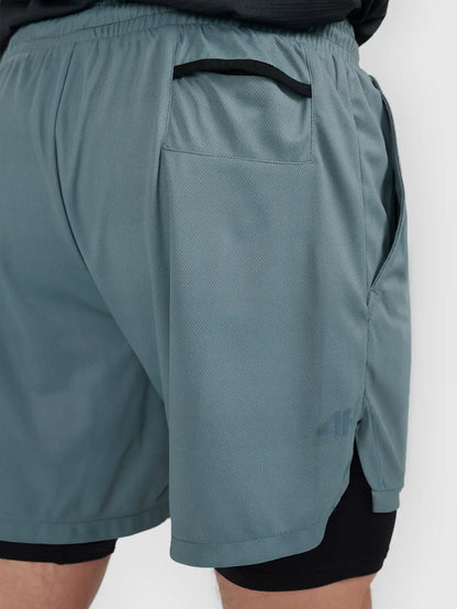 Pantaloni scurți de fitness pentru bărbați 4F M1738 4FWAW26TFSHM1738 green