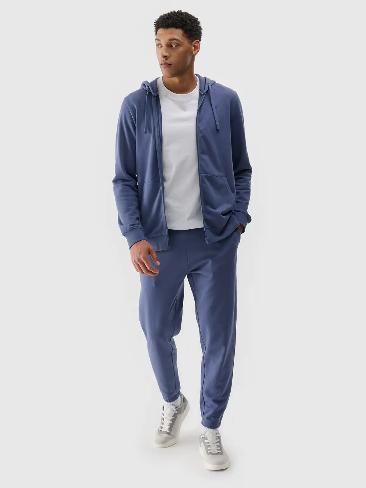 Hanorac cu fermoar pentru bărbați 4F M1768 4FWMM00TSWSM1768 denim