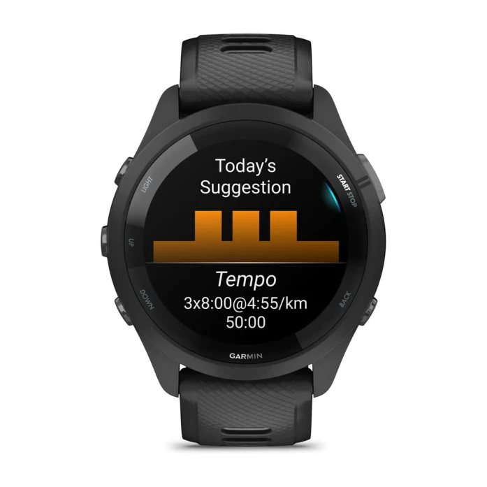 Ceas inteligent pentru alergare 010-02810-10 Garmin Forerunner 265 Black/Powder Gray