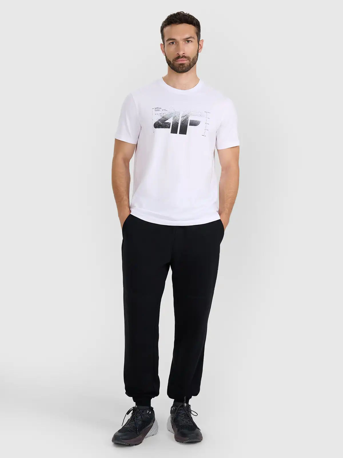 Tricou pentru bărbați casual 4F M2359 4FWAW25TTSHM2359 white 