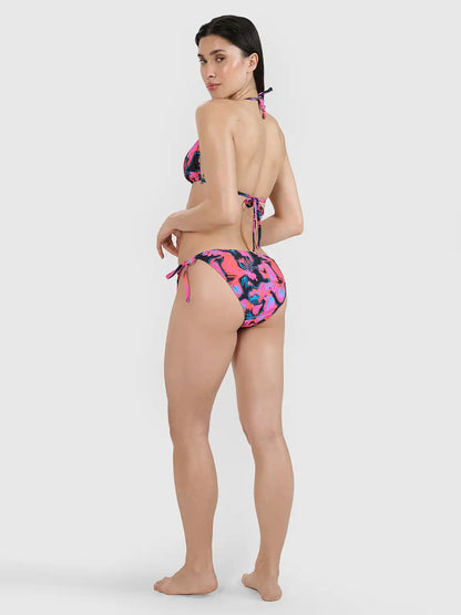 Slip de baie bikini pentru femei 4F F076 4FWSS25UBKBF076 pink allover