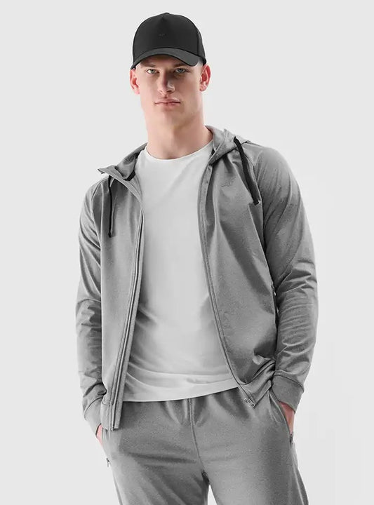 Hanorac cu fermoar pentru bărbați 4F M512 4FWSS25TFSWM512 grey melange