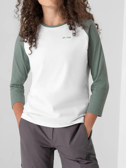 Женский лонгслив casual 4F F579 4FWAW25TLONF579 light green