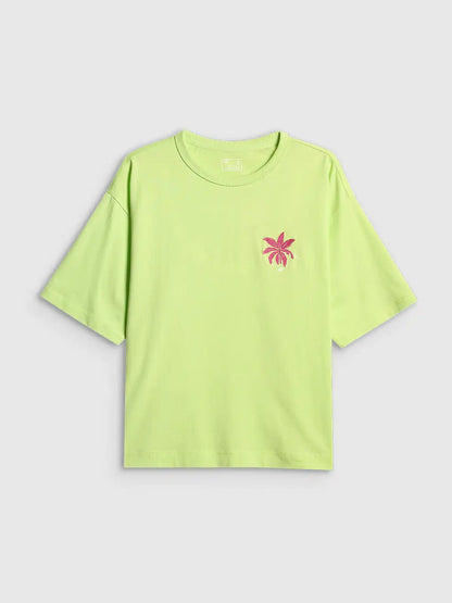 Женская футболка casual 4F F2719 4FWSS26TTSHF2719 light lemon