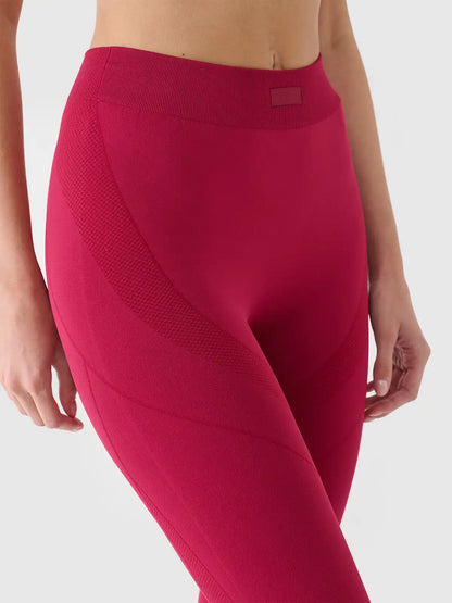 Legginși de antrenament pentru femei  4F F055 4FRAW24TFTIF389  burgundy