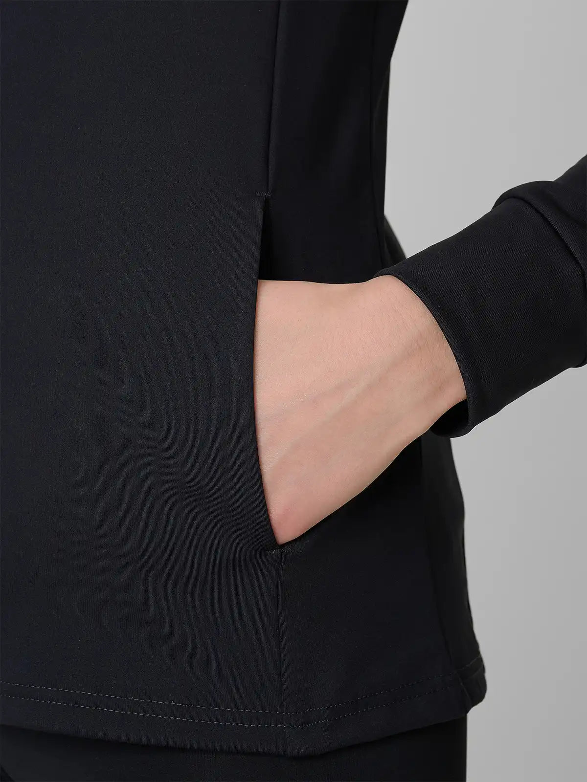Женский батник на молнии для фитнеса 4F F656 4FWSS26TFSWF656 deep black