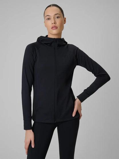 Женский батник на молнии для фитнеса 4F F656 4FWSS26TFSWF656 deep black