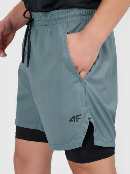 Pantaloni scurți de fitness pentru bărbați 4F M1738 4FWAW26TFSHM1738 green