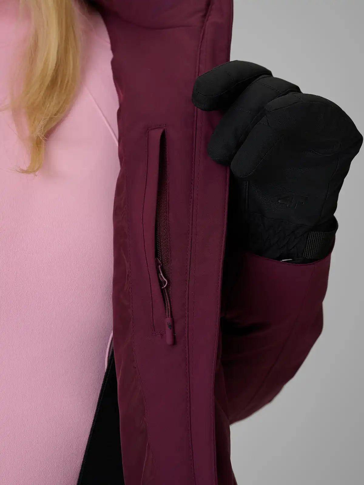Geacă de ski pentru femei 4F F1222 4FWAW26TTJAF1222 burgundy 