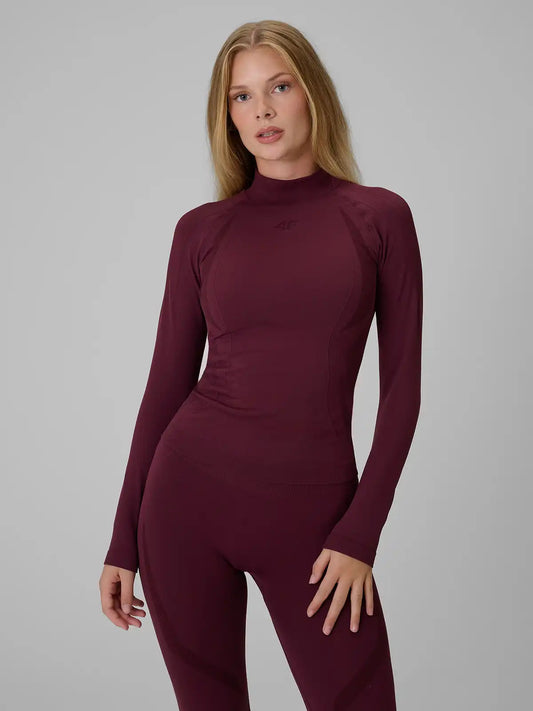 Longsleeve termo pentru femei  4F F324 4FWAW26USEAF324 burgundy