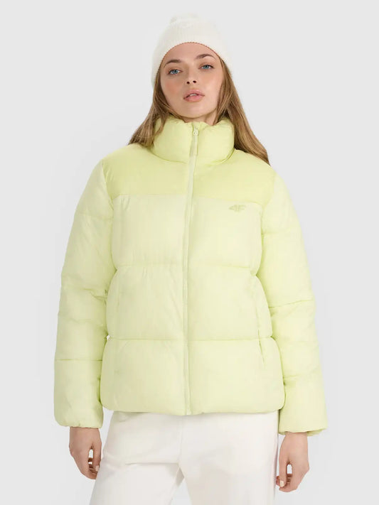 Jachetă de puf pentru femei 4F F581 4FWAW25TDJAF581 light green