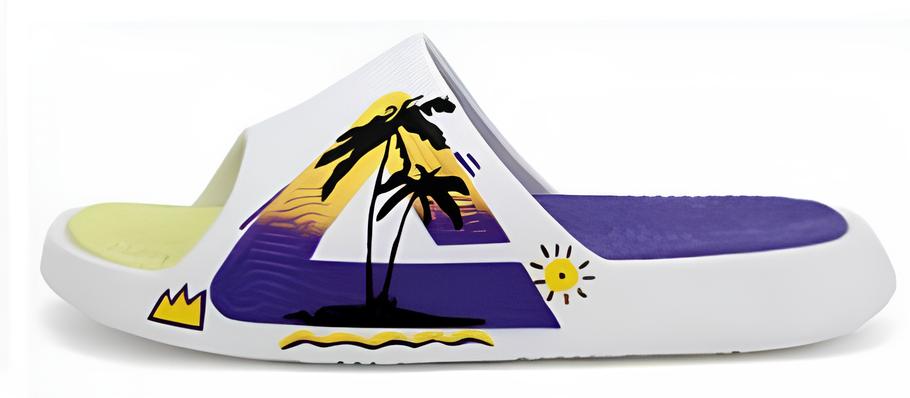 Șlapi pentru femei Peak DL430158 white/yellow/purple