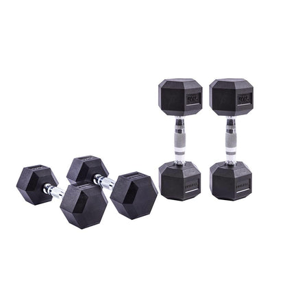 Гантели шестигранные (пара) Rubber Hex Dumbbells LP8005