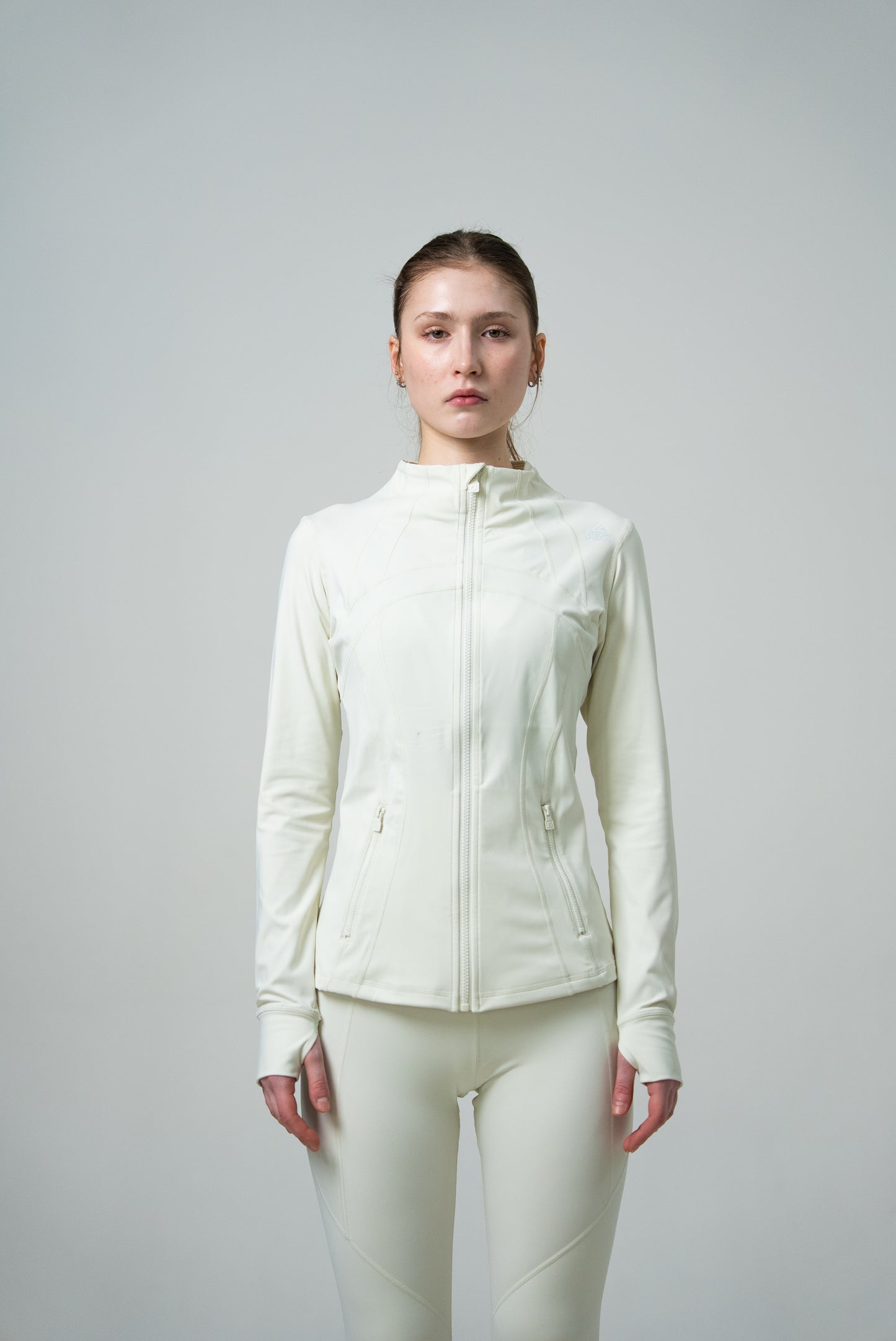 Longsleeve de alergare pentru femei Peak FW94276 off-white
