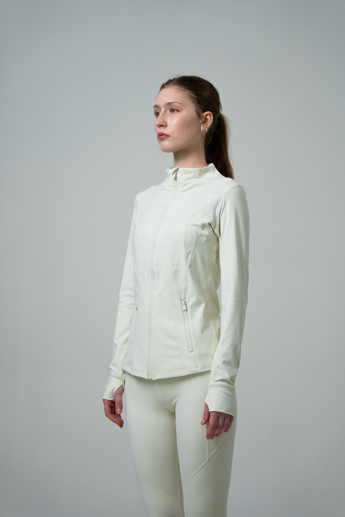 Longsleeve de alergare pentru femei Peak FW94276 off-white