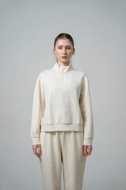 Женский батник на молнии Peak FW6253302 lt.melange khaki