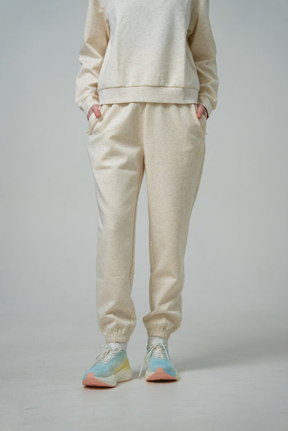 Joggeri pentru femei din fleece FW3253142 lt.melange khaki