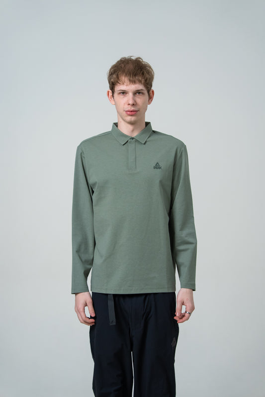 Мужская рубашка-поло с длинным рукавом Peak FW6253241 army green