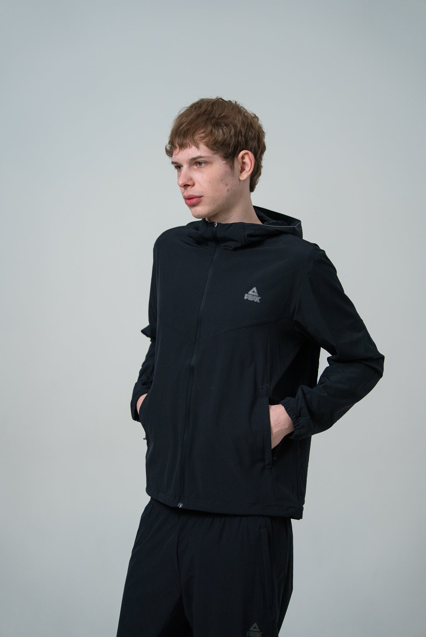 Jachetă de alergare pentru bărbați Peak FW2253021 all black