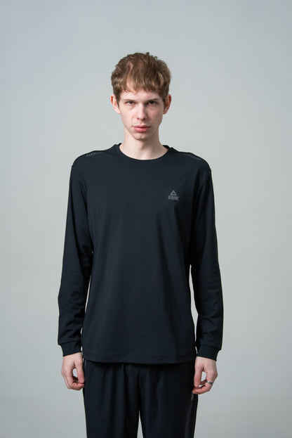 Мужской лонгслив  для бега Peak FW6253245 black