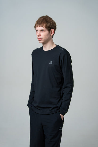 Мужской лонгслив  для бега Peak FW6253245 black