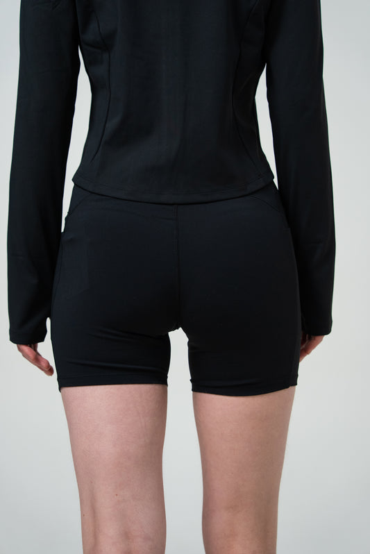 Женские короткие леггинсы для бега Peak FW3253042 black