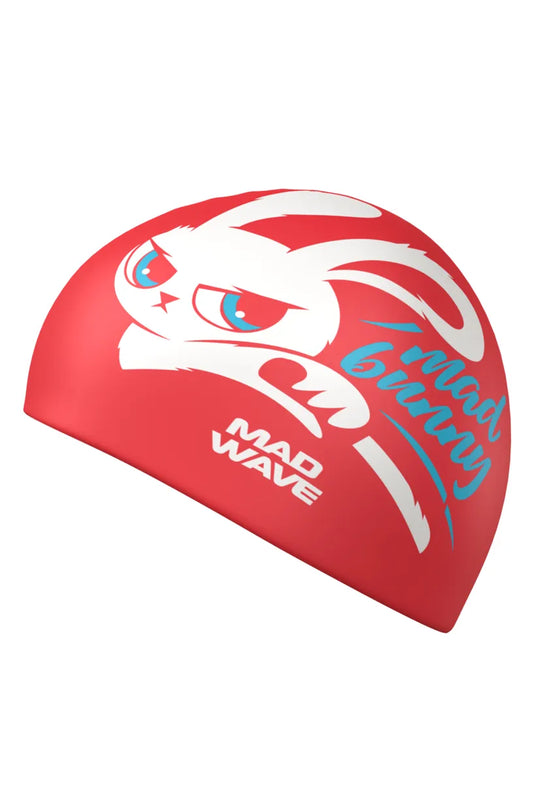 Шапочка для плавания Mad Wave M0574 15 0 00W junior Bunny, red