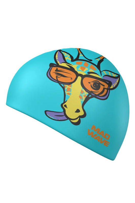 Шапочка для плавания Mad Wave M0574 17 0 00W junior giraffe, azure