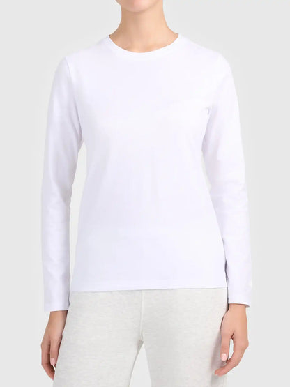 Longsleeve pentru femei casual 4F F639 4FWMM00TLONF639 white