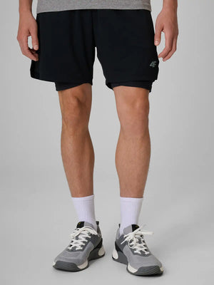Pantaloni scurți de fitness pentru bărbați 4F M1738 4FWAW26TFSHM1738 deep black