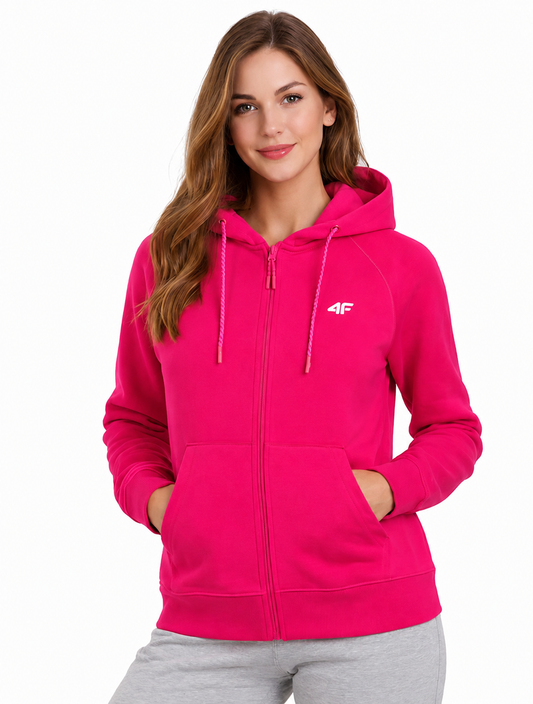 Hanorac cu fermoar pentru femei 4F F2205 4FWSS26TSWSF2205 pink