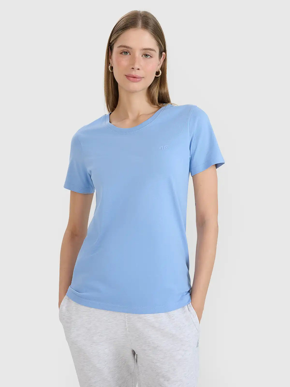 Tricou pentru femei casual 4F F2356 4FWMM00TTSHF2356 denim