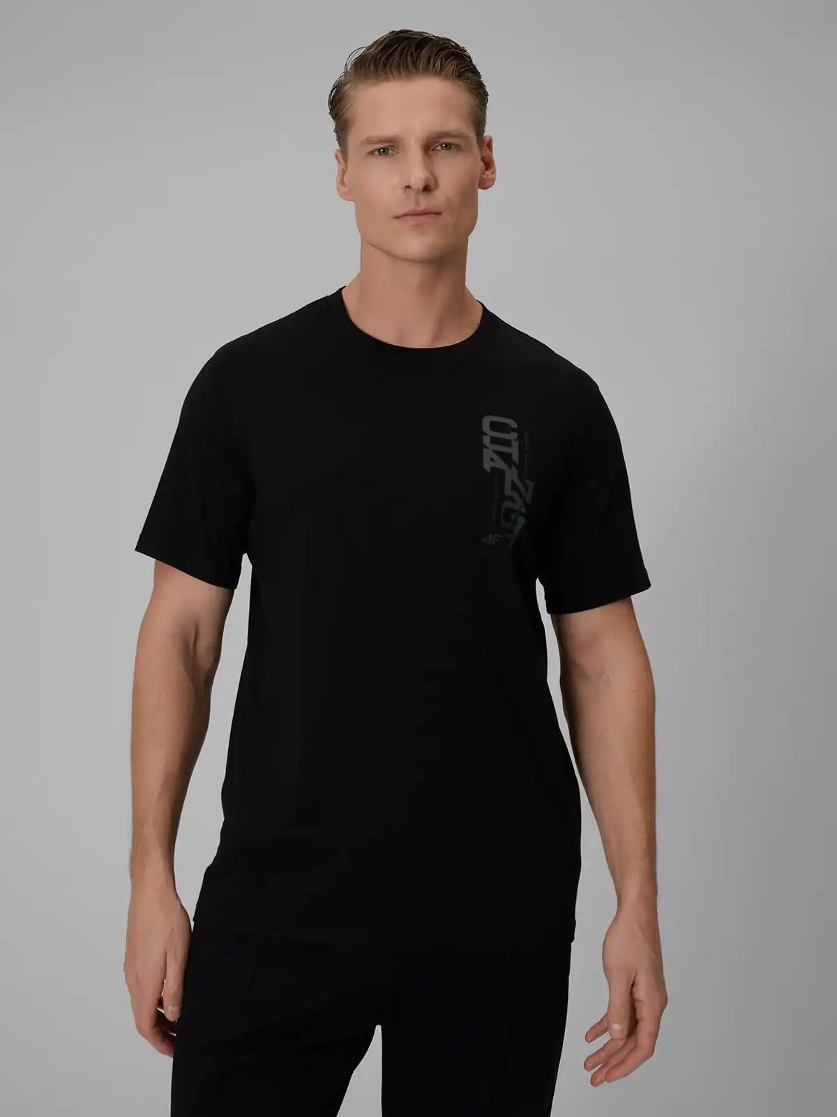 Tricou pentru bărbați casual  4F M2665 4FWSS26TTSHM2665 deep black