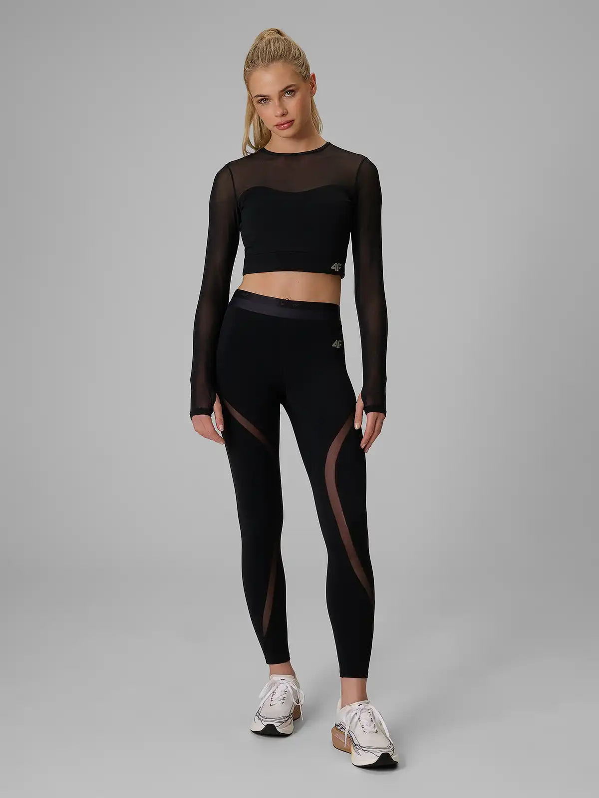 Longsleeve de fitness pentru femei 4F  F594 4FWAW26TFLOF594 deep black