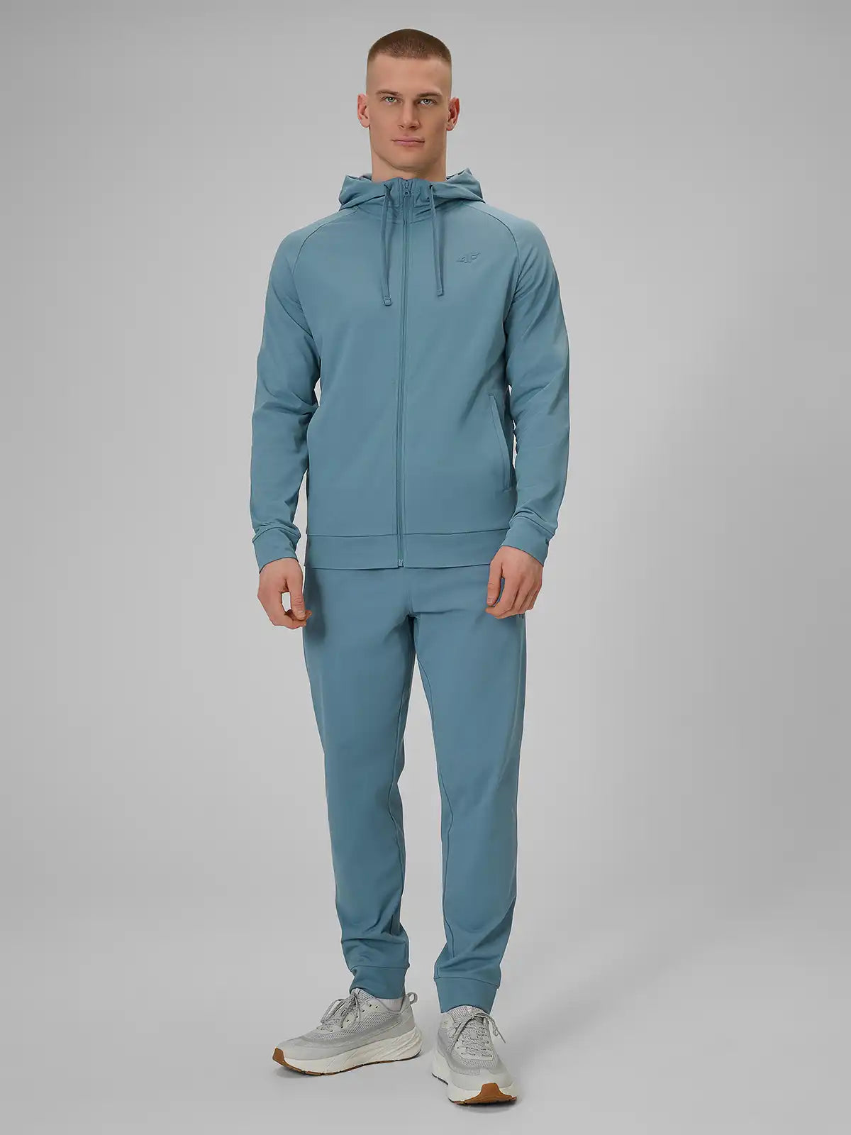 Hanorac cu fermoar pentru bărbați 4F M631 4FWSS26TFSWM631 denim melange