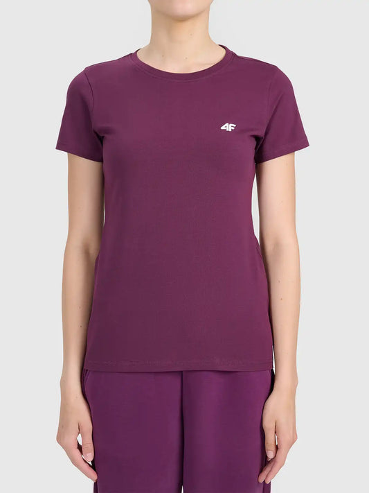 Tricou pentru femei casual 4F F2771 4FWSS26TTSHF2771 burgundy