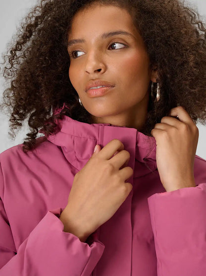 Женский пуховик с капюшоном 4F F0927 4FWAW26TDJAF0927 dark pink